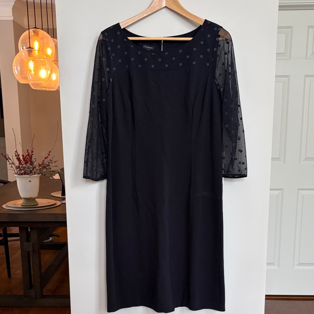 Talbots Dress‎ Sheer Polka Dot Sleeves